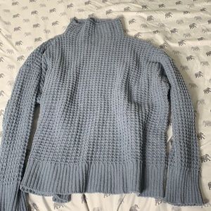 American Eagle Mock-Neck Blue Knit Sweater
